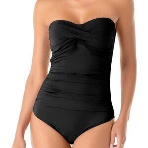 🌻NEW (w/tags!) Anne Cole Black Twist Front 1-Piece Swimsuit Size 8